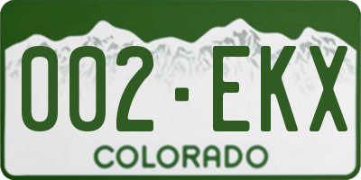 CO license plate 002EKX