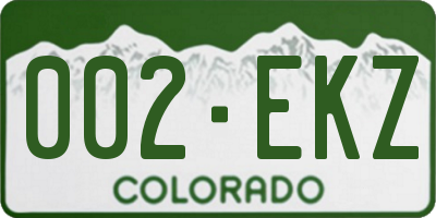 CO license plate 002EKZ