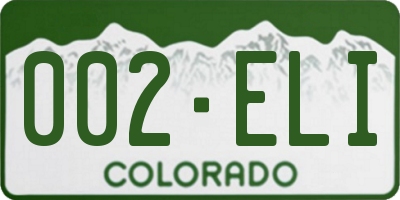 CO license plate 002ELI