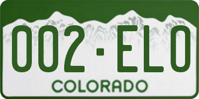 CO license plate 002ELO