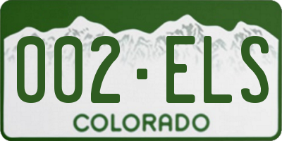 CO license plate 002ELS