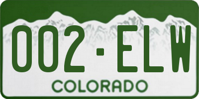 CO license plate 002ELW