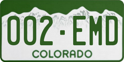 CO license plate 002EMD