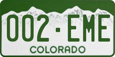 CO license plate 002EME