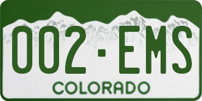 CO license plate 002EMS