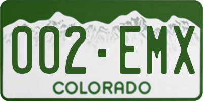 CO license plate 002EMX