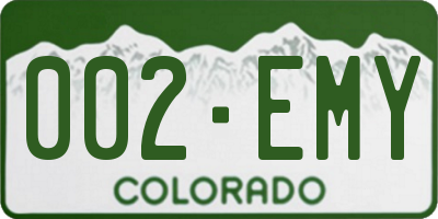 CO license plate 002EMY