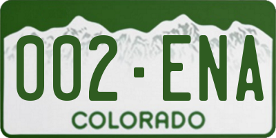 CO license plate 002ENA