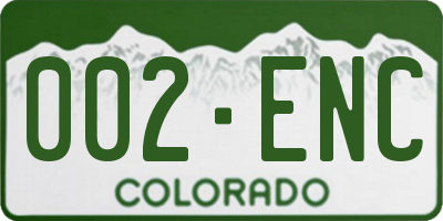 CO license plate 002ENC