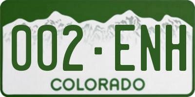 CO license plate 002ENH