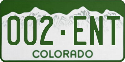 CO license plate 002ENT