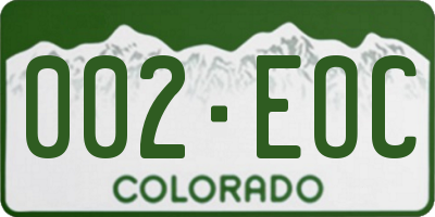 CO license plate 002EOC