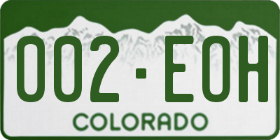 CO license plate 002EOH