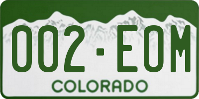 CO license plate 002EOM