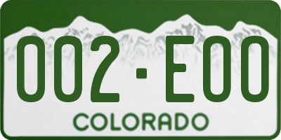 CO license plate 002EOO