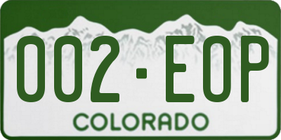 CO license plate 002EOP