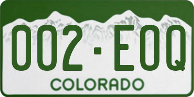 CO license plate 002EOQ