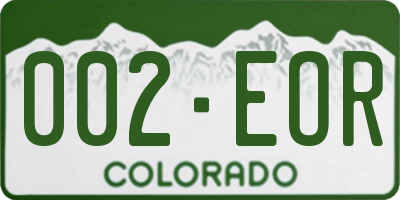 CO license plate 002EOR