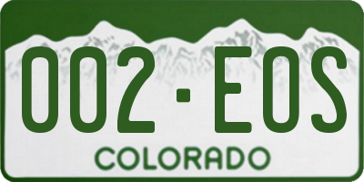 CO license plate 002EOS