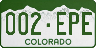 CO license plate 002EPE