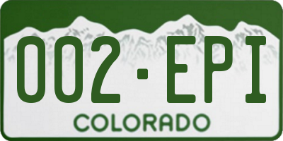 CO license plate 002EPI