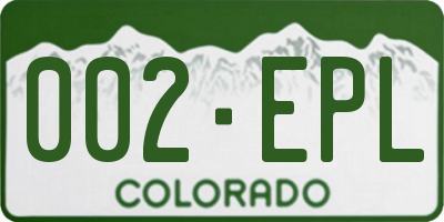 CO license plate 002EPL
