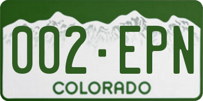 CO license plate 002EPN