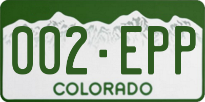 CO license plate 002EPP