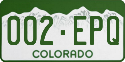 CO license plate 002EPQ