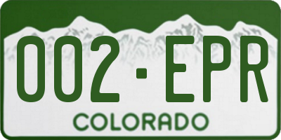 CO license plate 002EPR