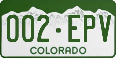 CO license plate 002EPV