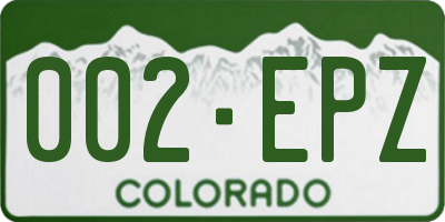 CO license plate 002EPZ