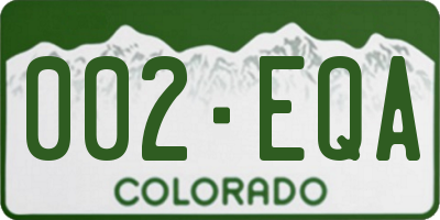 CO license plate 002EQA