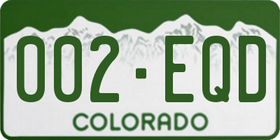 CO license plate 002EQD