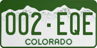 CO license plate 002EQE