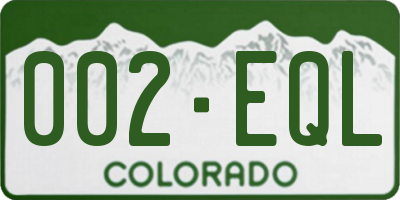 CO license plate 002EQL