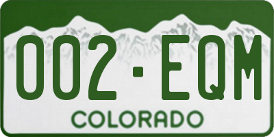 CO license plate 002EQM