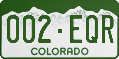 CO license plate 002EQR