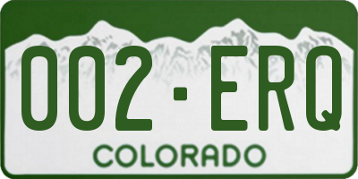 CO license plate 002ERQ