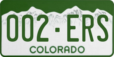 CO license plate 002ERS