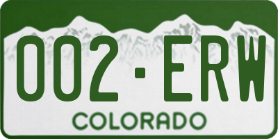 CO license plate 002ERW