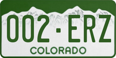 CO license plate 002ERZ