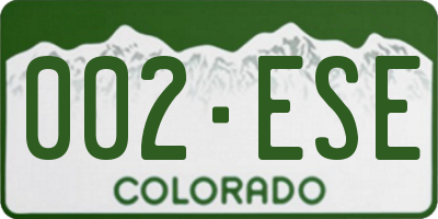 CO license plate 002ESE