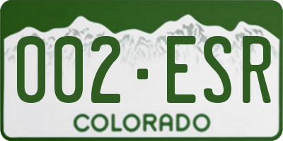 CO license plate 002ESR
