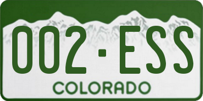 CO license plate 002ESS
