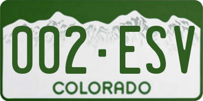 CO license plate 002ESV