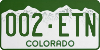 CO license plate 002ETN