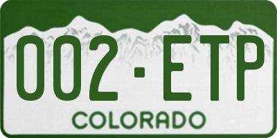 CO license plate 002ETP
