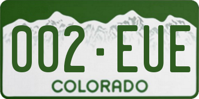 CO license plate 002EUE