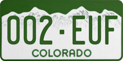 CO license plate 002EUF